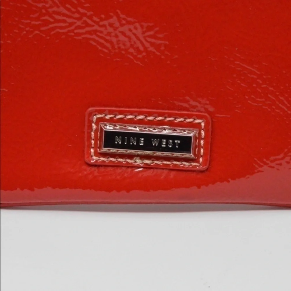 Nine West Red Vegan Patent Leather‎ Wristlet/Clutch